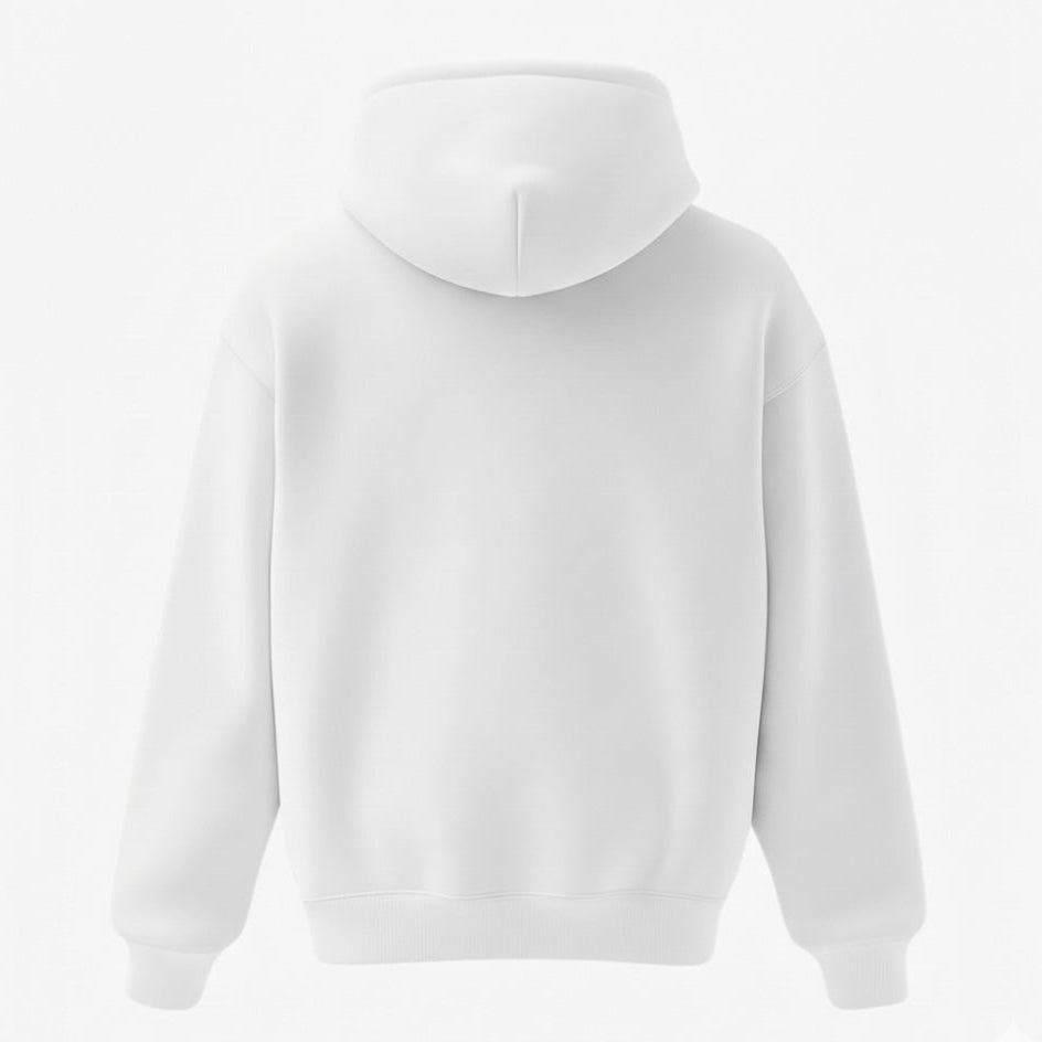 BASIC LOGO OVERSIZE HOODIE Beyaz
