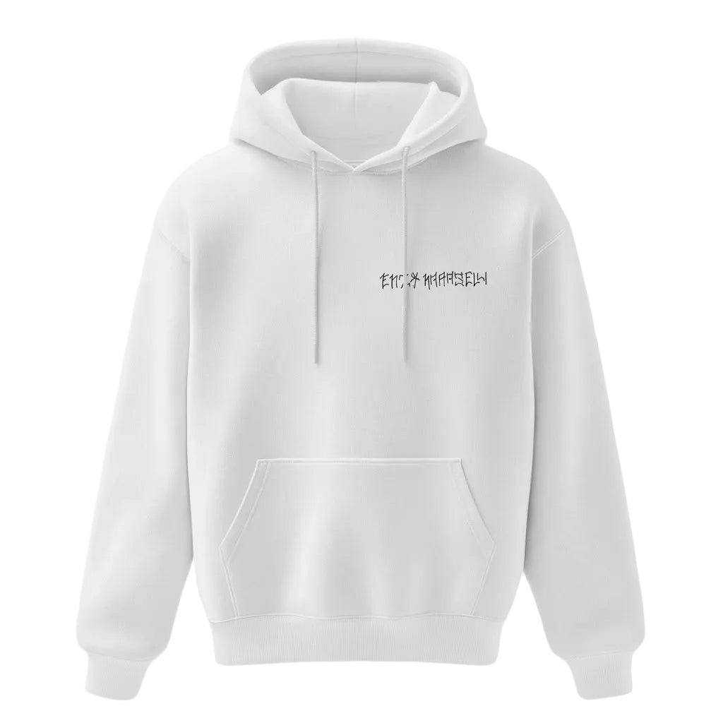 BASIC LOGO OVERSIZE HOODIE Beyaz