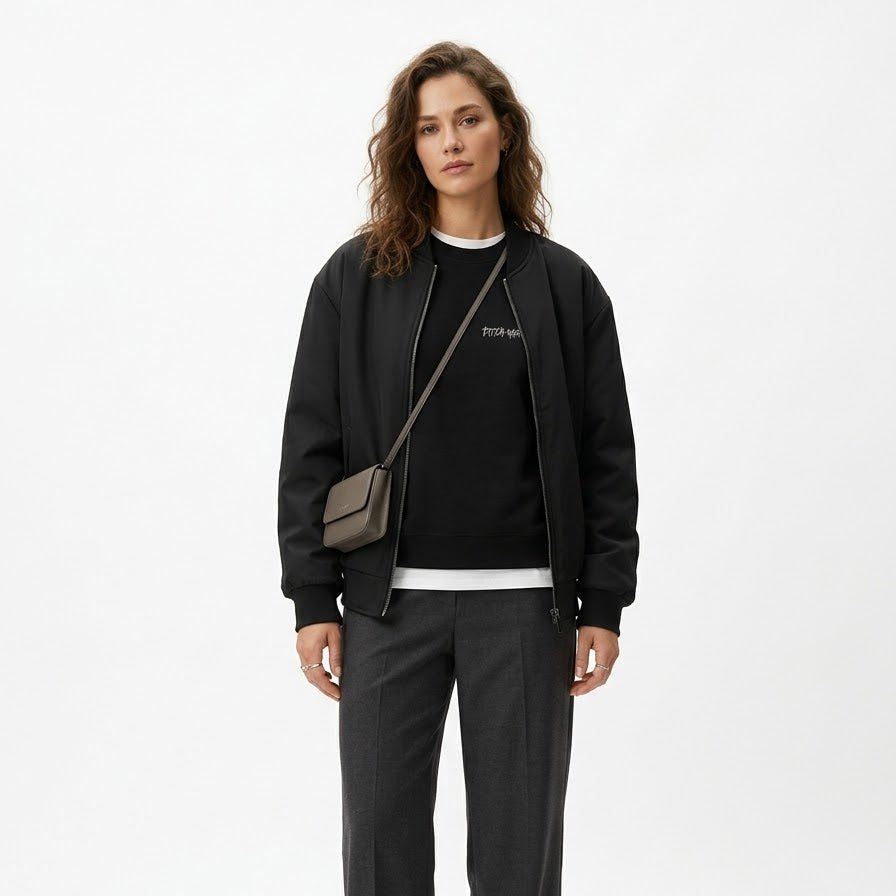 BASIC LOGO OVERSIZE SWEATSHIRT Siyah