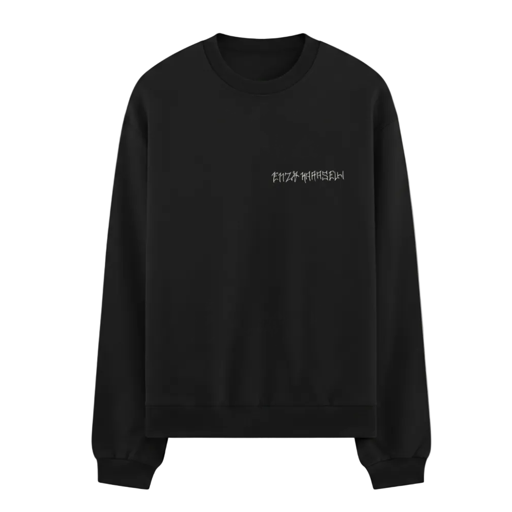 BASIC LOGO OVERSIZE SWEATSHIRT Siyah