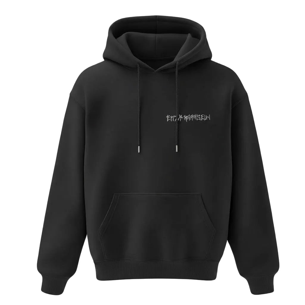 BASIC LOGO OVERSIZE HOODIE Siyah