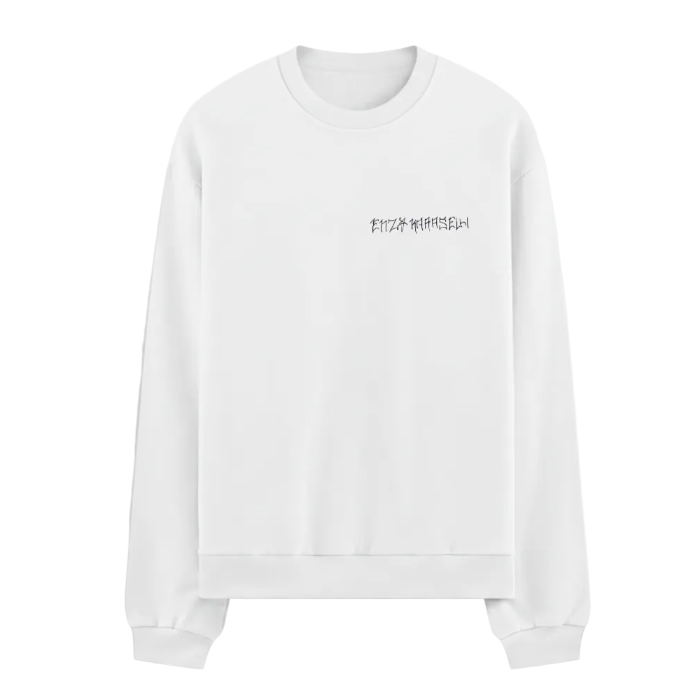 BASIC LOGO OVERSIZE SWEATSHIRT Beyaz