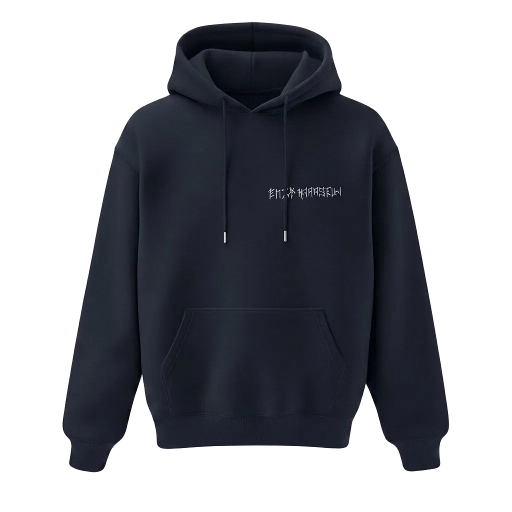 BASIC LOGO OVERSIZE HOODIE Lacivert
