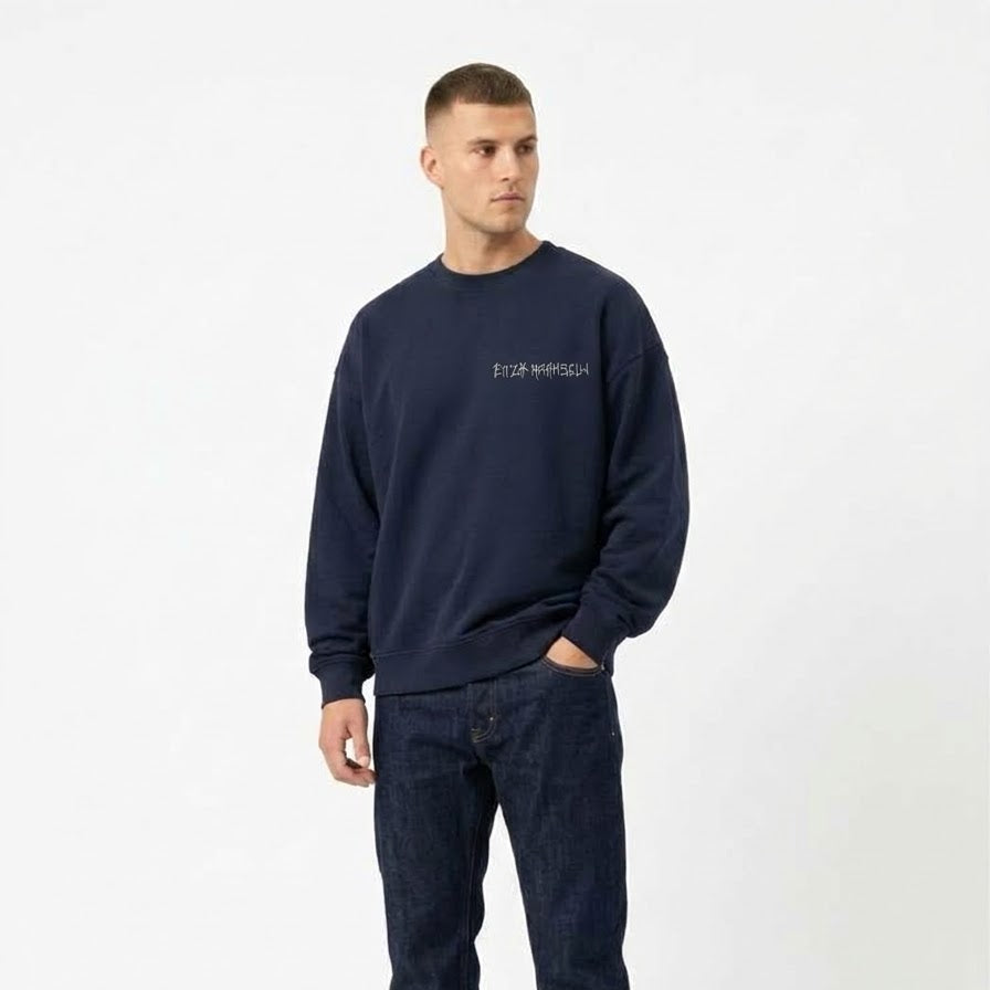 BASIC LOGO OVERSIZE SWEATSHIRT Lacivert